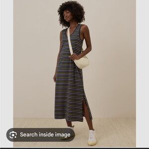 Pact La Jolla Striped Tank Midi Dress